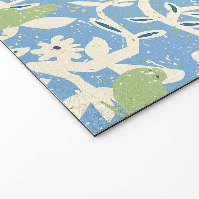 Birds in branches chalky blue Welcome Mat Gallery Image 2