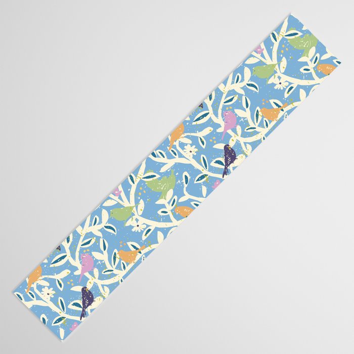 Birds in branches chalky blue Table Runner Gallery Image 3