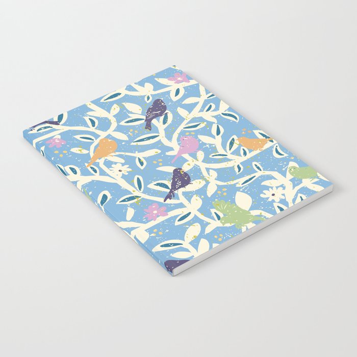 Birds in branches chalky blue Notebook Gallery Image 2