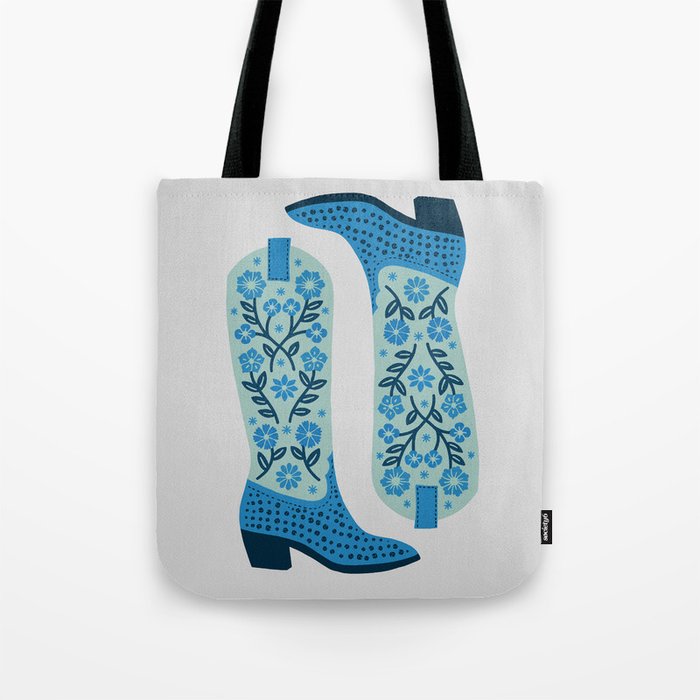 Cowgirl Boots â Mint and Blue Tote Bag Gallery Image 1