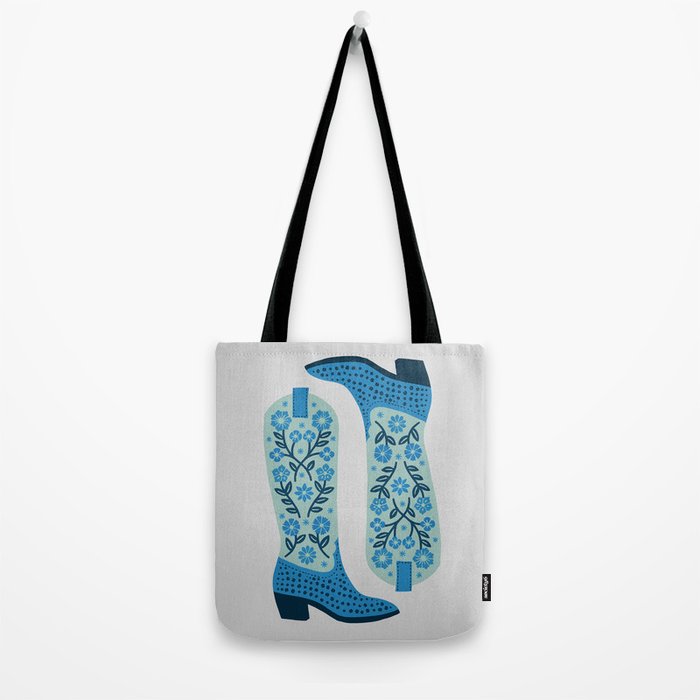 Cowgirl Boots â Mint and Blue Tote Bag Gallery Image 2