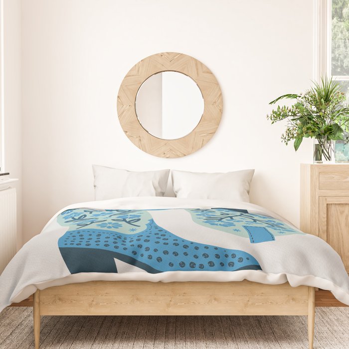Cowgirl Boots â Mint and Blue Duvet Cover Gallery Image 3