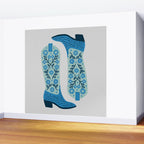 Cowgirl Boots â Mint and Blue Wall Mural Gallery Image 2