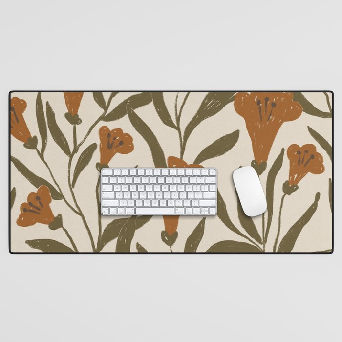 Orange Bellflowers Desk Mat Gallery Image 1
