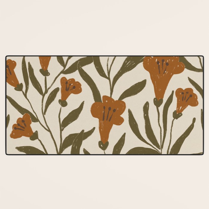 Orange Bellflowers Desk Mat Gallery Image 3