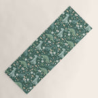 Folk Floral Dinosaur Yoga Mat Gallery Image 1