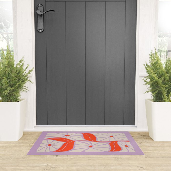 Plum & Flamingo: Les Fleurs | Flower Market Color Series 06 Welcome Mat Gallery Image 3