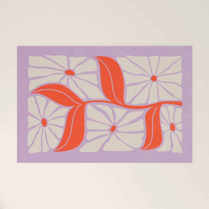 Plum & Flamingo: Les Fleurs | Flower Market Color Series 06 Welcome Mat Gallery Image 1