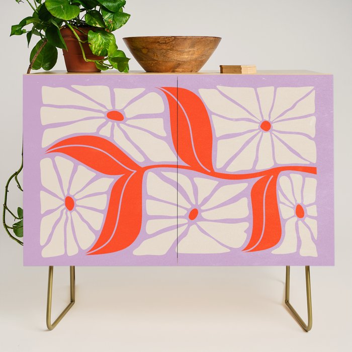 Plum & Flamingo: Les Fleurs | Flower Market Color Series 06 Credenza Gallery Image 1