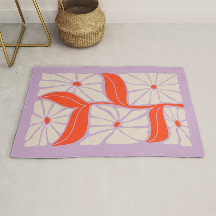 Plum & Flamingo: Les Fleurs | Flower Market Color Series 06 Rug Gallery Image 1