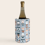 Doggie Coffee and Tea Time I // blue grey Wine Chiller Gallery Image 2