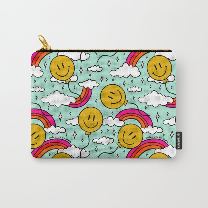Smiley Face Balloon Print Carry All Pouch Gallery Image 1