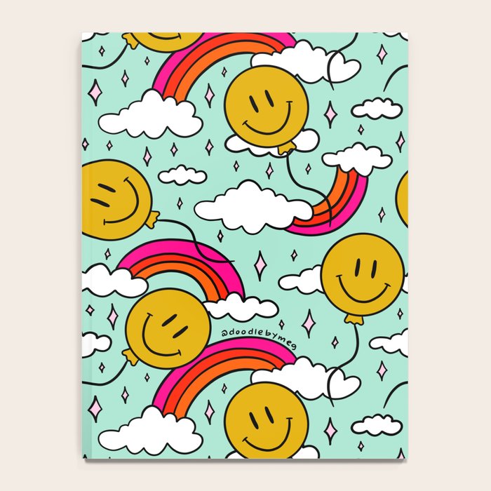 Smiley Face Balloon Print Notebook Gallery Image 4