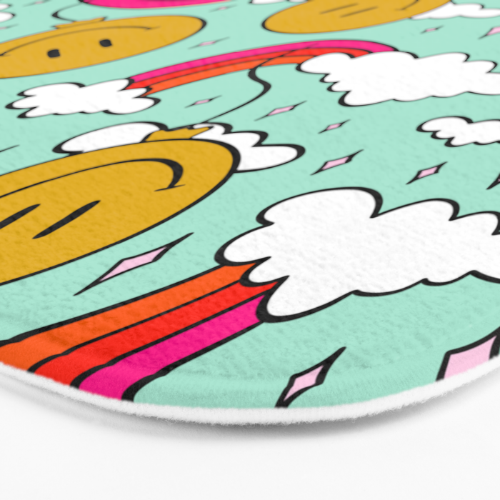 Smiley Face Balloon Print Bath Mat Gallery Image 3