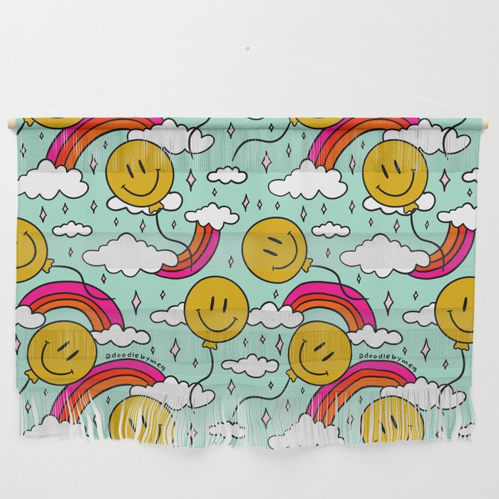 Smiley Face Balloon Print Wall Hanging Gallery Image 1