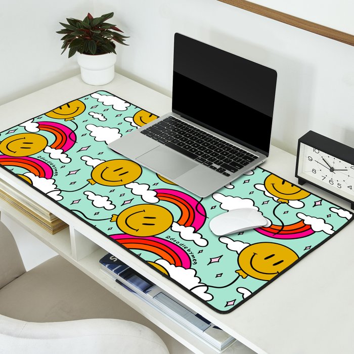 Smiley Face Balloon Print Desk Mat Gallery Image 2