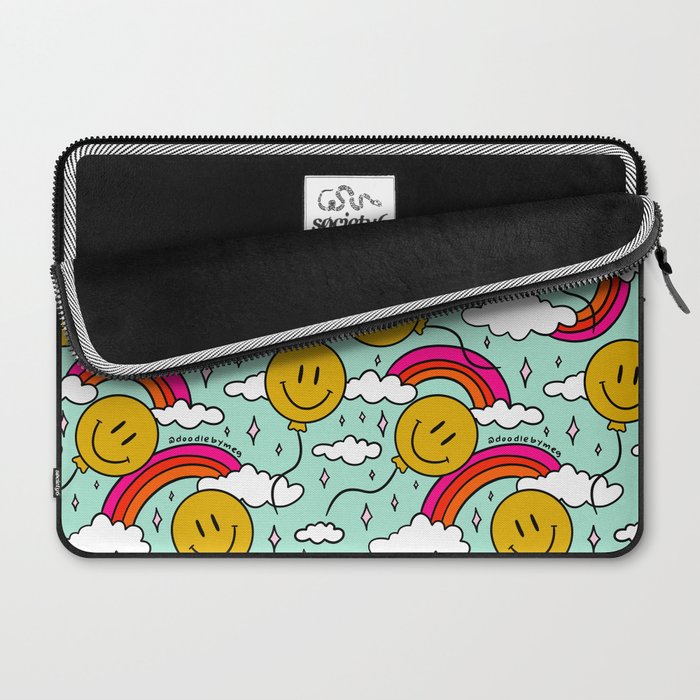 Smiley Face Balloon Print Laptop Sleeve Gallery Image 2