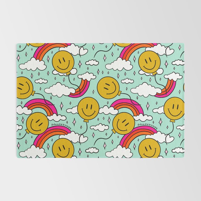 Smiley Face Balloon Print Rug Gallery Image 2