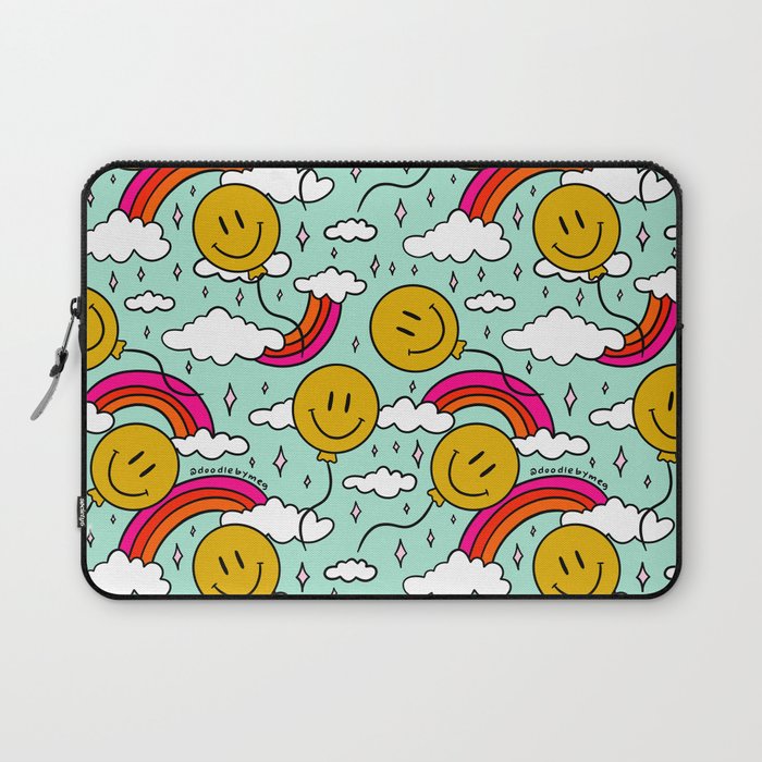 Smiley Face Balloon Print Laptop Sleeve Gallery Image 1