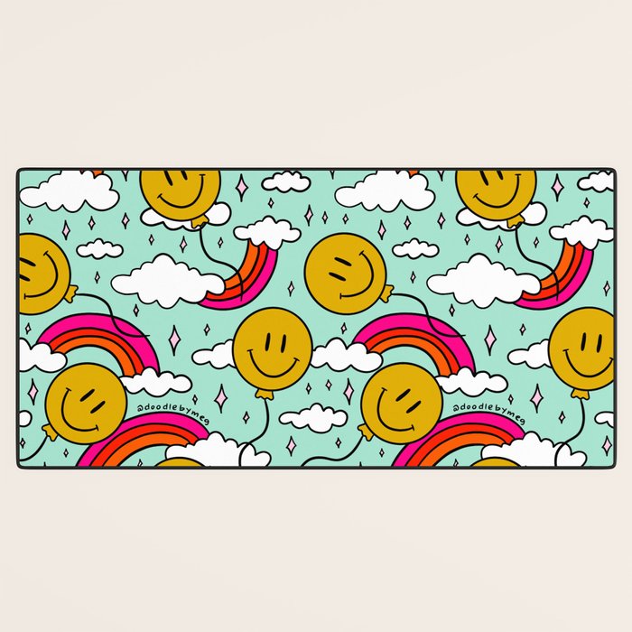 Smiley Face Balloon Print Desk Mat Gallery Image 3