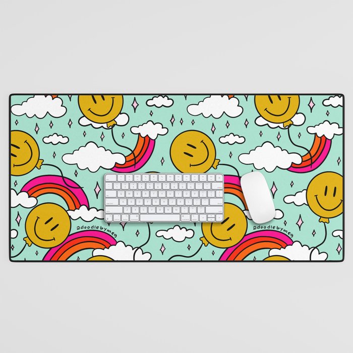 Smiley Face Balloon Print Desk Mat Gallery Image 1