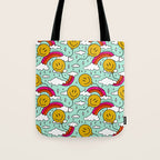 Smiley Face Balloon Print Tote Bag Gallery Image 1