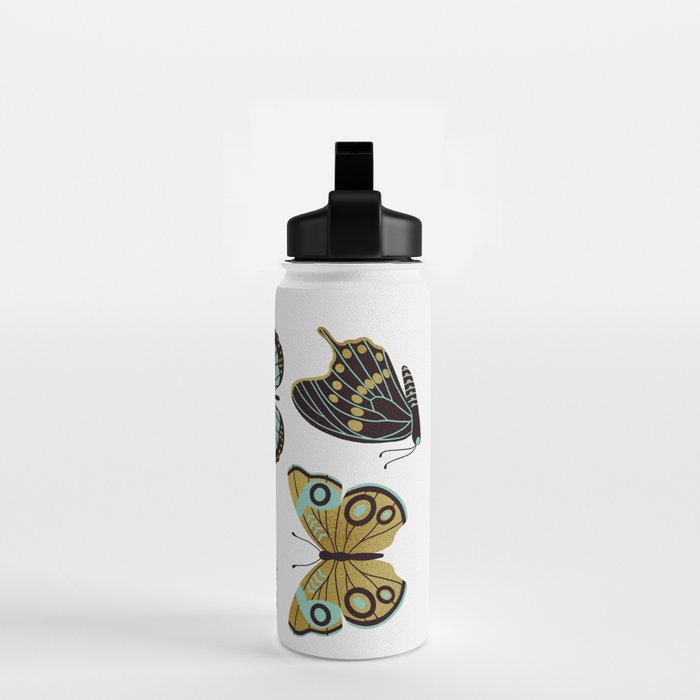 Texas Butterflies - Mint and Gold Water Bottle Gallery Image 2