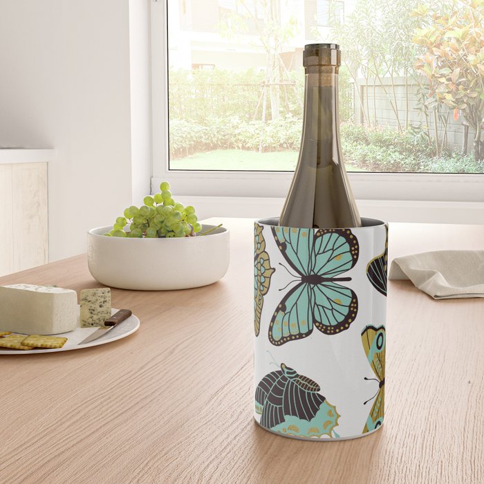 Texas Butterflies - Mint and Gold Wine Chiller Gallery Image 4