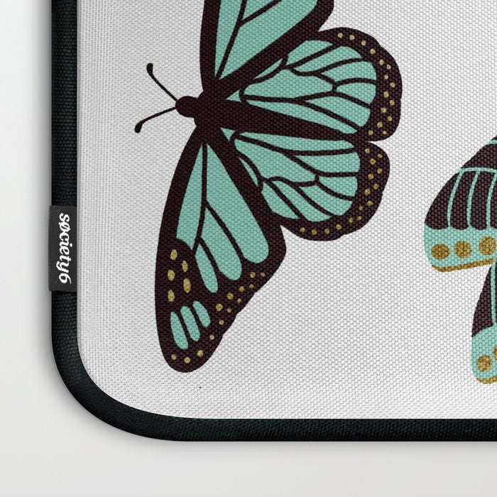Texas Butterflies - Mint and Gold Laptop Sleeve Gallery Image 3