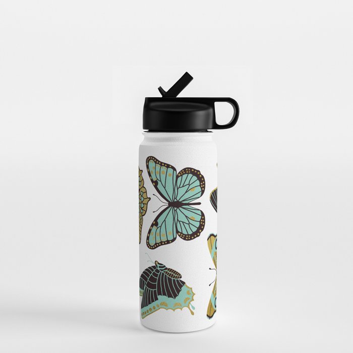 Texas Butterflies - Mint and Gold Water Bottle Gallery Image 1