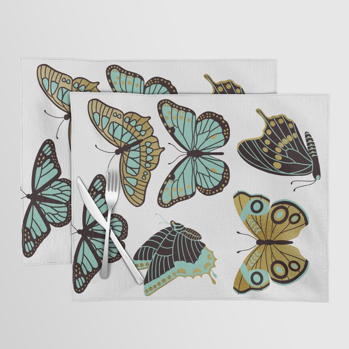 Texas Butterflies - Mint and Gold Placemat Gallery Image 1