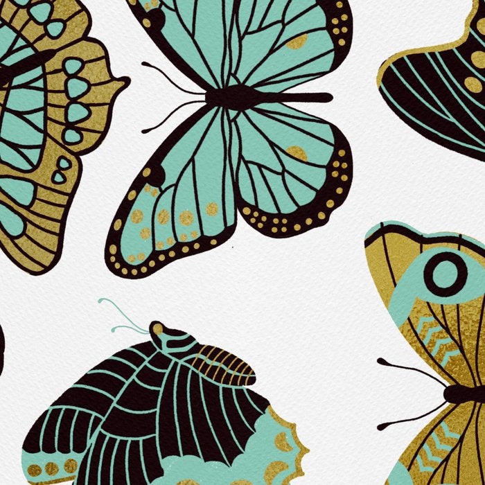Texas Butterflies - Mint and Gold Coffee Mug Gallery Image 2