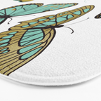 Texas Butterflies - Mint and Gold Bath Mat Gallery Image 3
