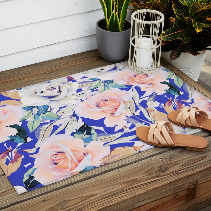 Modern Vibrant Flowery Garden B Outdoor Rug Gallery Image 2