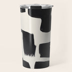 Mid Century Modern Minimalist Abstract Art Brush Strokes Black & White Ink Art Shapes Travel Mug Gallery Image 1