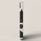 Mid Century Modern Minimalist Abstract Art Brush Strokes Black & White Ink Art Shapes iPhone Case Gallery Image 2