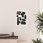 Mid Century Modern Minimalist Abstract Art Brush Strokes Black & White Ink Art Shapes Poster Gallery Image 2