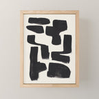 Mid Century Modern Minimalist Abstract Art Brush Strokes Black & White Ink Art Shapes Mini Art Print Gallery Image 1