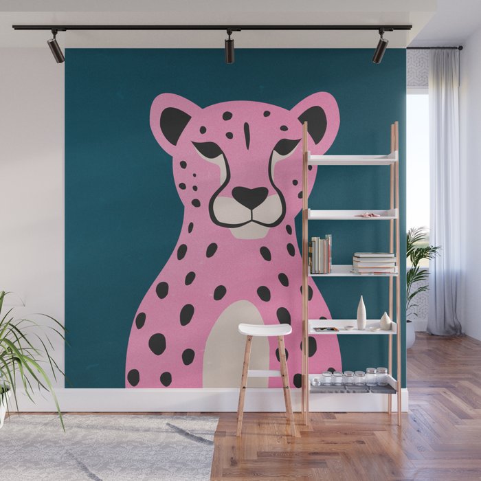 The Stare: Night Race Pink Cheetah Edition Wall Mural Gallery Image 1