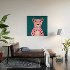 The Stare: Night Race Pink Cheetah Edition Wood Wall Art Gallery Image 2