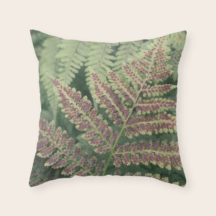 fern - nature photography foliage plant Throw Pillow Gallery Image 1