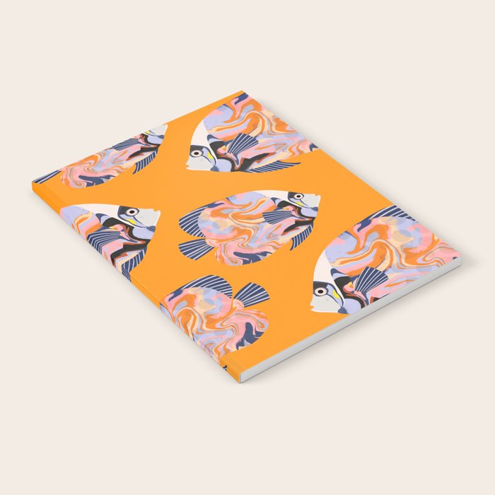 Colorful Tropical Fish and Abstract Ocean Art Notebook Gallery Image 1