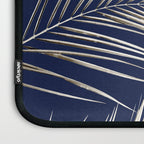 White Gold Palm Leaves on Navy Blue Laptop Sleeve Gallery Image 3