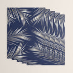 White Gold Palm Leaves on Navy Blue Wrapping Paper Gallery Image 3