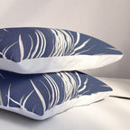 White Gold Palm Leaves on Navy Blue Pillow Sham Gallery Image 3