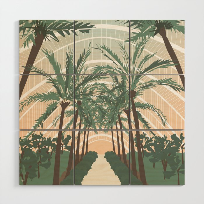 Palm Trees in Valencia, Spain Wood Wall Art Gallery Image 1