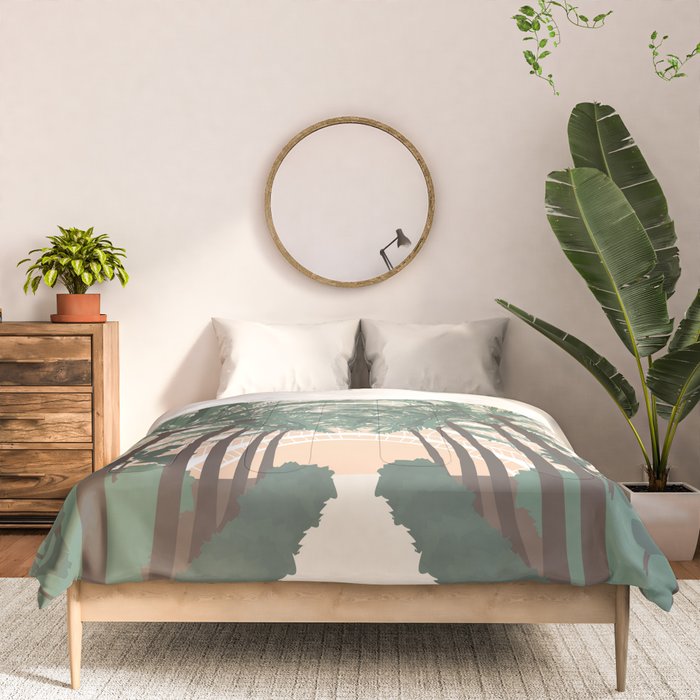 Palm Trees in Valencia, Spain Comforter Gallery Image 3