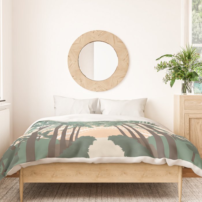 Palm Trees in Valencia, Spain Duvet Cover Gallery Image 3