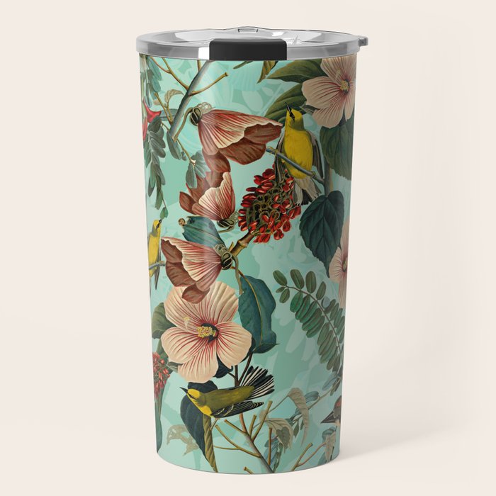 FLORAL AND BIRDS XIII Travel Mug Gallery Image 1