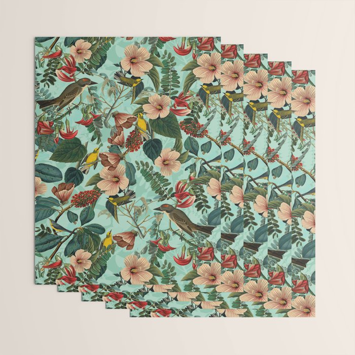 FLORAL AND BIRDS XIII Wrapping Paper Gallery Image 3